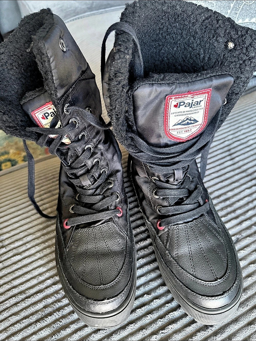 Pajar Canada Gripster Black Waterproof Winter Snow Boots Sz 9-9.5 / 40